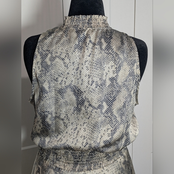 Evereve Allison Joy Cora Womens Midi Dress Snake Print Sleeveless sz L Wedding - Picture 8 of 13